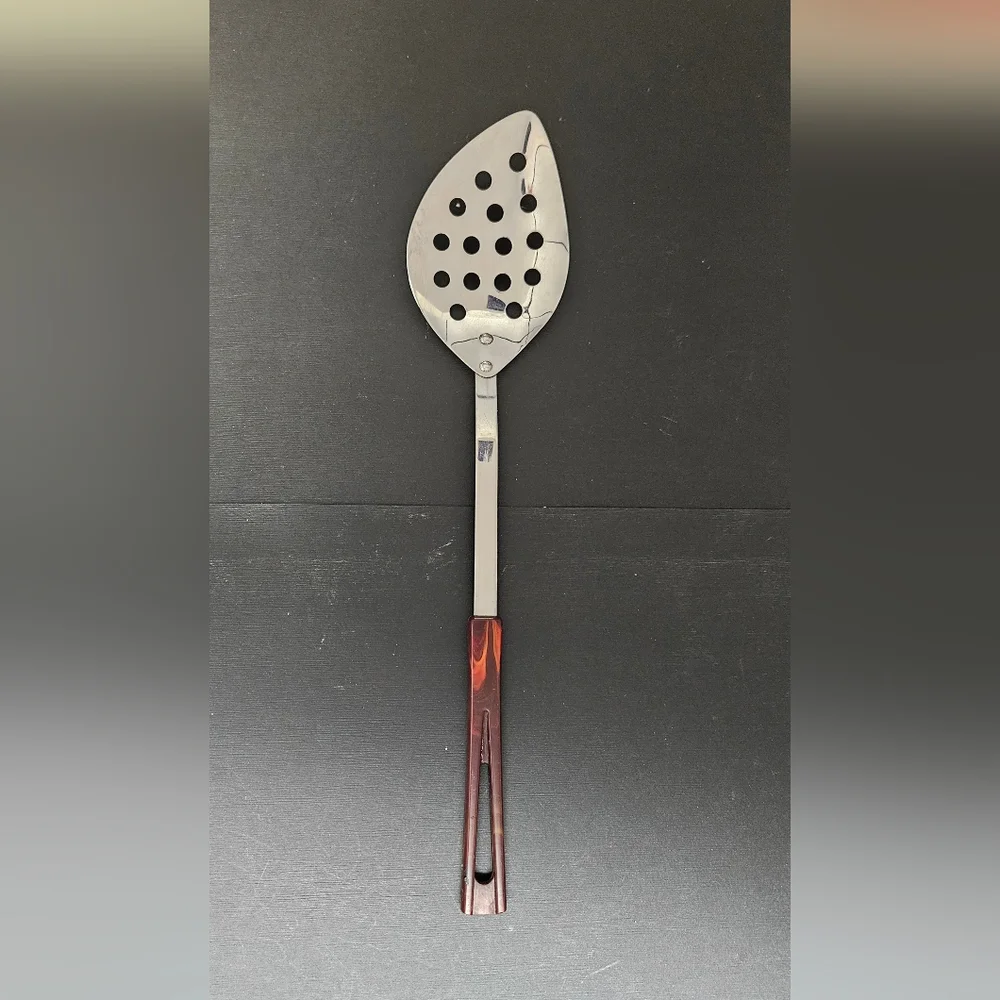 Vintage Stanhome Stainless Slotted Cooking Spoon